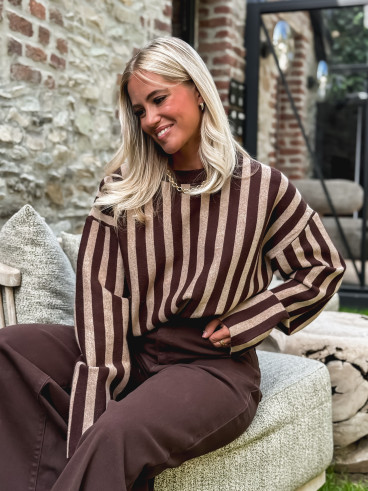 Pull Théodora - Choco / Taupe Pull Théodora - Choco / Taupe