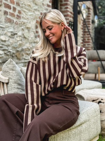 Pull Théodora - Choco / Taupe Pull Théodora - Choco / Taupe