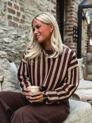Pull Théodora - Choco / Taupe Pull Théodora - Choco / Taupe