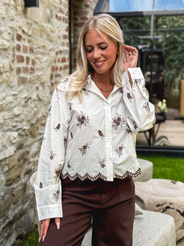 Chemise à motifs Carya - Blanc