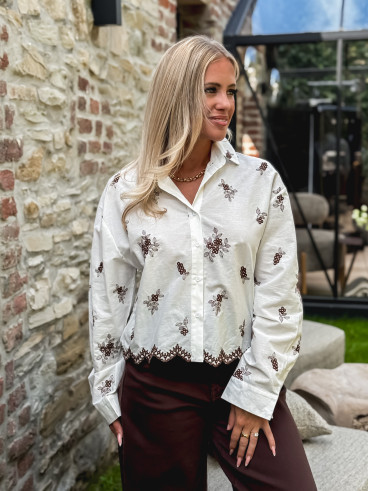 Chemise à motifs Carya - Blanc