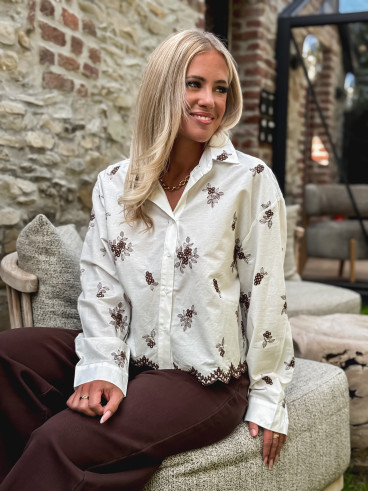 Chemise à motifs Carya - Blanc