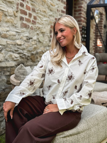 Chemise à motifs Carya - Blanc