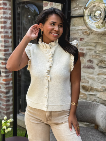 Gilet sans manches Romie - Ecru