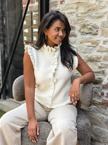 Gilet sans manches Romie - Ecru