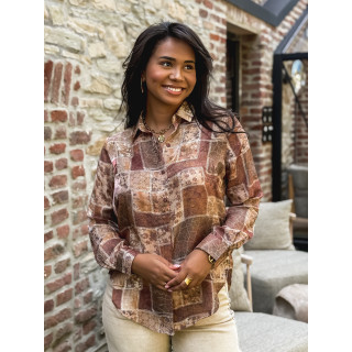 Chemise à motifs Reika - Beige