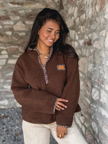 Pull en teddy Avia - Chocolat Pull en teddy Avia - Chocolat