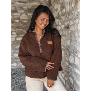 Pull en teddy Avia - Chocolat