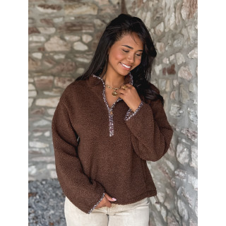 Pull en teddy Avia - Chocolat