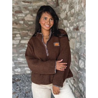 Pull en teddy Avia - Chocolat