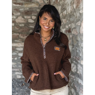 Pull en teddy Avia - Chocolat