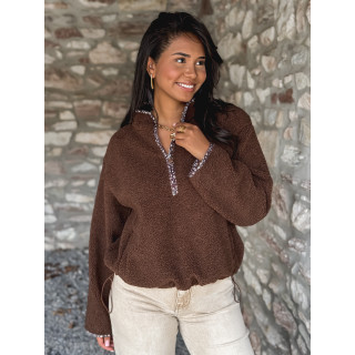Pull en teddy Avia - Chocolat