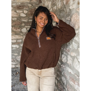 Pull en teddy Avia - Chocolat