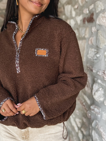 Pull en teddy Avia - Chocolat Pull en teddy Avia - Chocolat