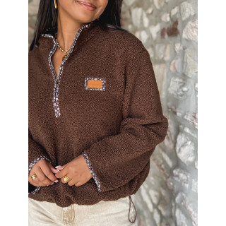 Pull en teddy Avia - Chocolat