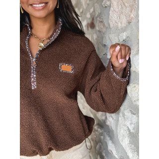 Pull en teddy Avia - Chocolat