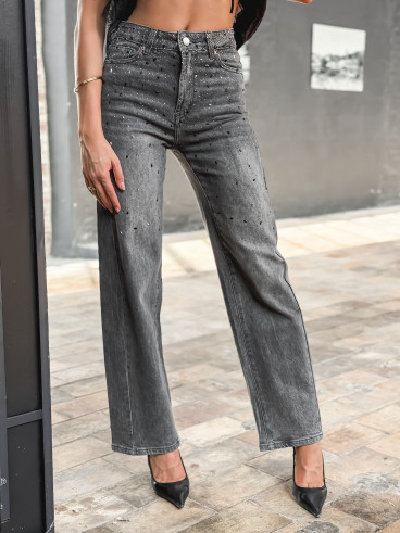 Jeans à strass Emma - Gris
