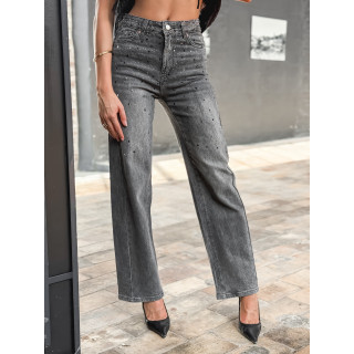 Jeans à strass Emma - Gris