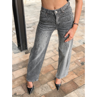 Jeans à strass Emma - Gris