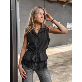Blouse sans manches Jade - Noir