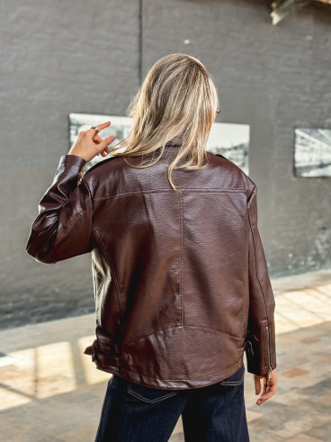 Veste en simili Elvera - Bordeaux