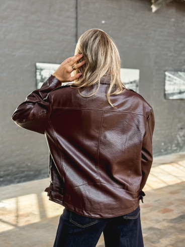 Veste en simili Elvera - Bordeaux