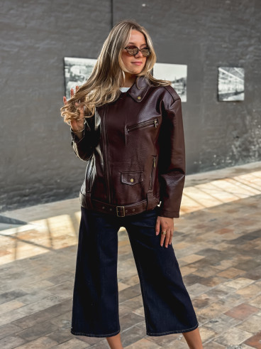 Veste en simili Elvera - Bordeaux