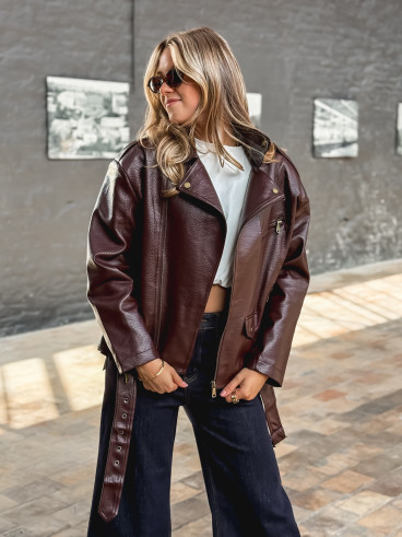 Veste en simili Elvera - Bordeaux