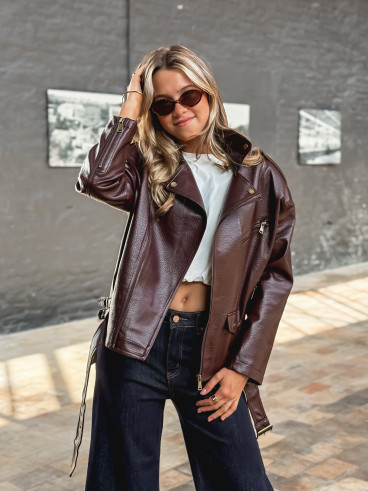 Veste en simili Elvera - Bordeaux