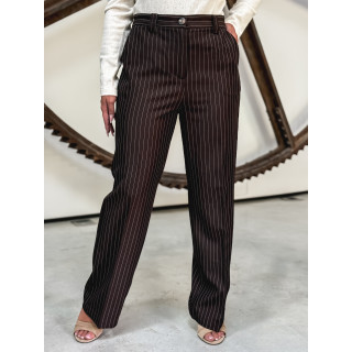 Pantalon ligné Lindos - Chocolat