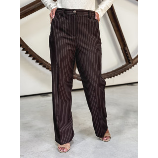 Pantalon ligné Lindos - Chocolat