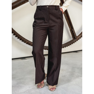 Pantalon ligné Lindos - Chocolat