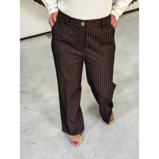 Pantalon ligné Lindos - Chocolat
