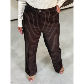 Pantalon ligné Lindos - Chocolat