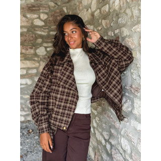 Veste à carreaux Dalva - Chocolat