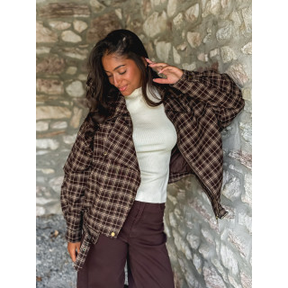 Veste à carreaux Dalva - Chocolat