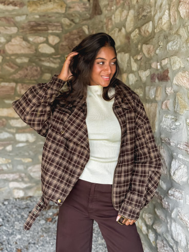 Veste à carreaux Dalva - Chocolat