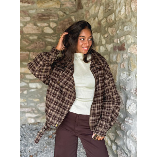 Veste à carreaux Dalva - Chocolat
