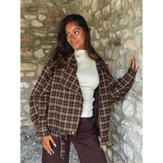 Veste à carreaux Dalva - Chocolat