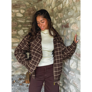 Veste à carreaux Dalva - Chocolat