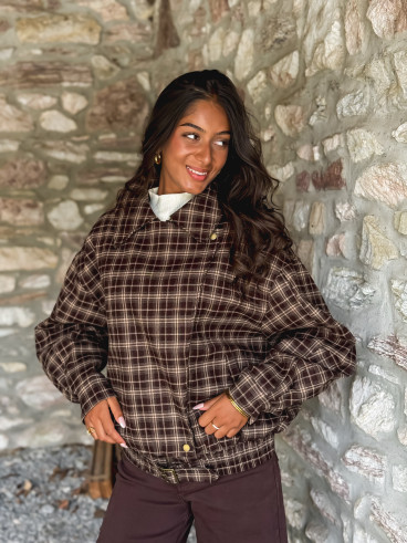Veste à carreaux Dalva - Chocolat