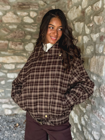 Veste à carreaux Dalva - Chocolat