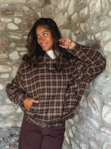 Veste à carreaux Dalva - Chocolat