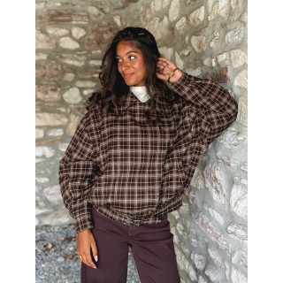 Veste à carreaux Dalva - Chocolat