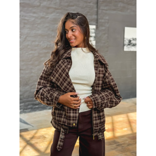 Veste à carreaux Dalva - Chocolat