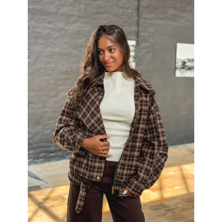 Veste à carreaux Dalva - Chocolat