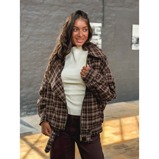 Veste à carreaux Dalva - Chocolat