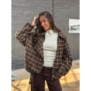 Veste à carreaux Dalva - Chocolat