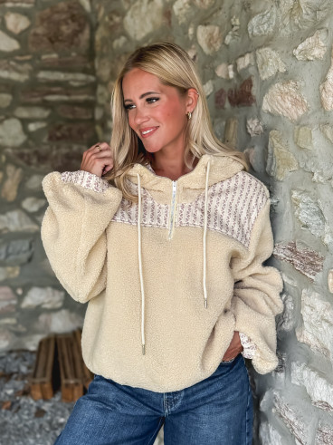Pull en teddy Annelise - Beige Pull en teddy Annelise - Beige