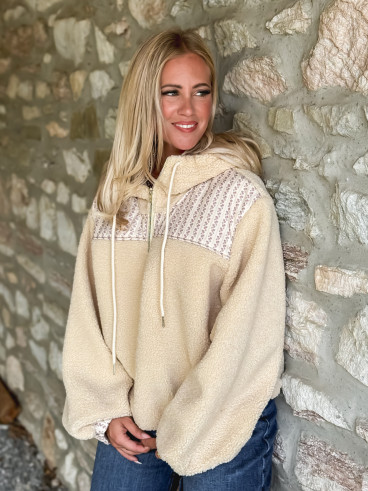 Pull en teddy Annelise - Beige Pull en teddy Annelise - Beige